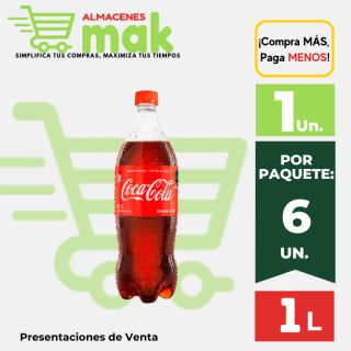 Gaseosa COCA COLA Botella 1L.