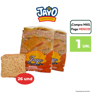 Tostada Integral JAYO Paquete 26 Und.