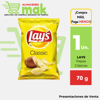 Papas LAYS FRITO LAY  Clásicas Bolsa 70g.