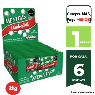 CARAMELO MENTITAS AMBROSOLI 21G CAJA 24 UND