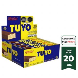 Wafer Tuyo COSTA Bañado con Chocolate Caja 20 und
