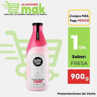 YOGURT BEBIBLE DANLAC SABOR  FRESA BOTELLA 900GR.