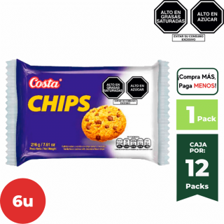 Galleta Chips COSTA Paquete 6 Un.