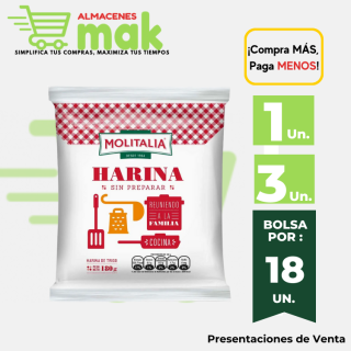 Harina Sin Preparar MOLITALIA Bolsa 180g.