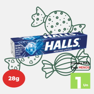 Caramelo HALLS  Azul Barra 9 und.