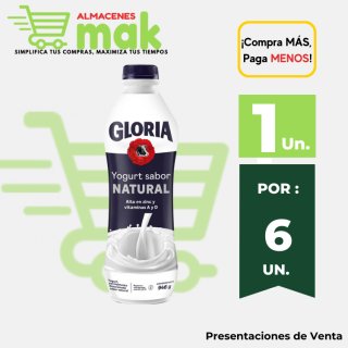 YOGURT BEBIBLE GLORIA NATURAL BOTELLA 946 g