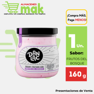Yogurt bebible DANLAC sabor Frutos del Bosque 160gr.