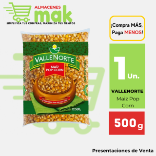 Maíz Pop Corn VALLENORTE Bolsa 500g