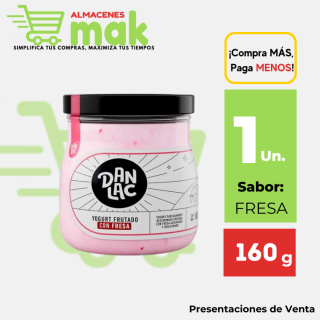 Yogurt Bebible DANLAC frutado de fresa botella 160gr