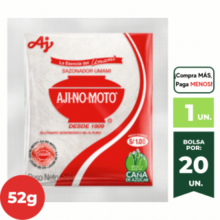 Sazonador AJINOMOTO Umami Glutamato de Sodio Sobre 52g.