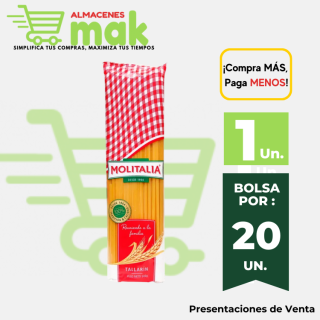 Fideos Tallarín Nro. 42 MOLITALIA Bolsa 450g.