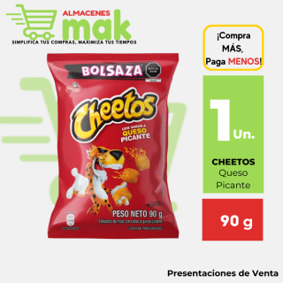 Piqueos CHEETOS FRITO LAY Picante Bolsa 90g.