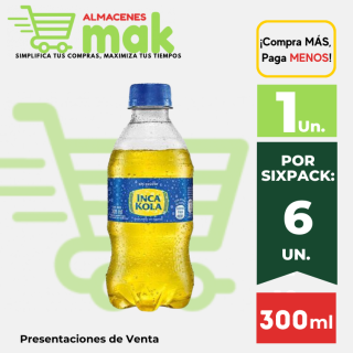Gaseosa INCA KOLA sin azúcar de 300ml.