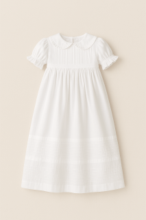 Bata de Bautizo Larga manga corta