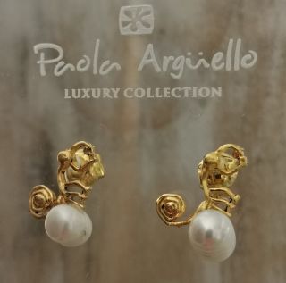 ARETE TOPO MONO NAZCA CON PERLA BLANCA