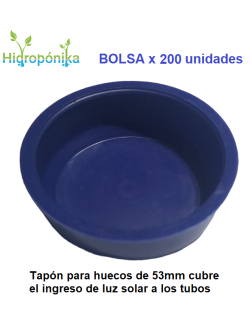 Tapón Plástico para tapar hueco de 51 A 54mm diámetro - Bolsa x 200 Und