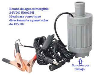 Bomba de agua sumergible Hidroponika 24VDC  500GPH ENTREGA 12 febrero