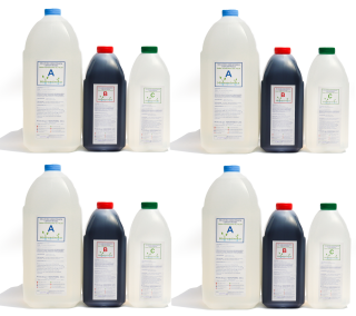 PACK 4 Solución Nutritiva Hidropónica Concentrada Kit ABC para verduras de hoja, aji, berenjena Pack de 4 unidades