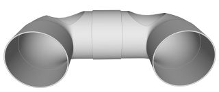 Codos de PVC desague blanco gris pegados en U de 4 pulgadas con 2 huecos de 80mm