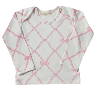 Polo cuello americano - lazos rosa grande