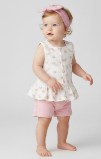 CONJUNTO ANTO - Crema y rosado