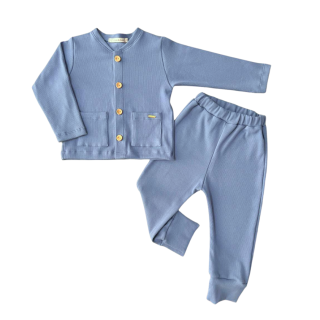 Conjunto de rib unisex Río-azul acero