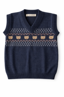 Chaleco unisex diseño ositos - azul