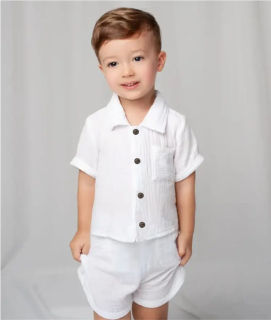 Conjunto camisa y short Camilo - Color Marfil