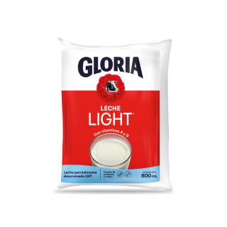 LECHE UHT LIGHT GLORIA BOLSA X 800ML
