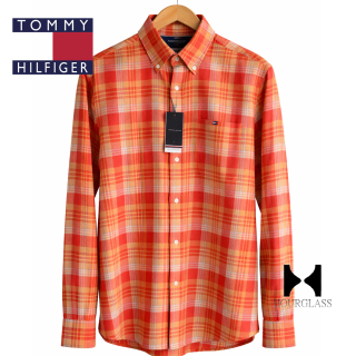 Camisa Tommy Hilfiger Cuadros Naranja Talla M