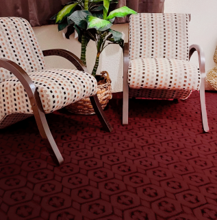 TAPIZON LOOP PLUS ATLANTA 924 GRAFICADO COLOR GRENA M2