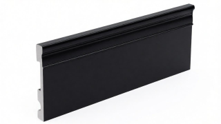 ZÓCALO POLIESTIRENO NEGRO RECTO RANURADO - ALTO 10 CM