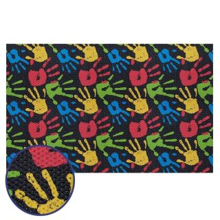 ALFOMBRA INFANTIL BRISA PALMA DE MANOS NEGRO DE 1.00 X 1.30 MTS