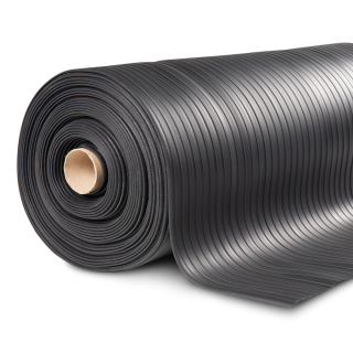 PISOBUS PVC ACANALADO NEGRO EN ROLLO ANCHO 0.60cm