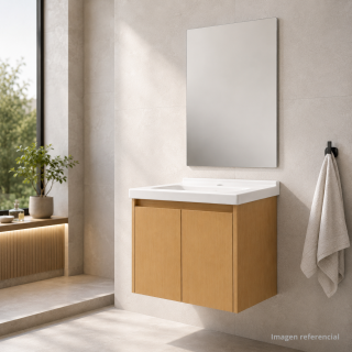 MUEBLE DE BAÑO SUSPENDIDO DP FIRENZE 60 CM CON LAVABO Y ESPEJO