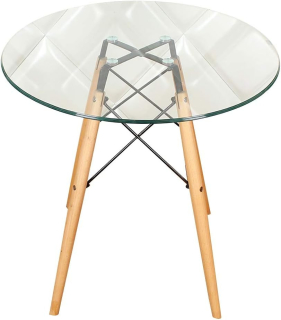 MESA DE COMEDOR REDONDA MODELO MILANO VIDRIO