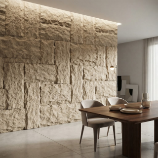 PANEL DE PIEDRA CINCELADA BEIGE 600x1200x50mm- 1 PIEZA