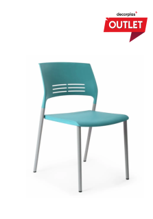 SILLA FIJA DE PVC FRESH COLOR CELESTE - PRODUCTO DE EXHIBICIÓN