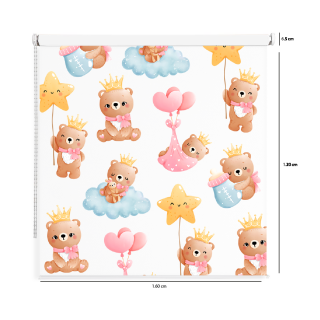 CORTINA ENROLLABLE DISEÑO BEBÉ OSITOS 1.60 x 1.20