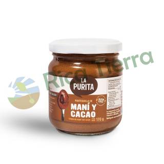 MANTEQUILLA DE MANÍ Y CACAO X 170G LA PURITA