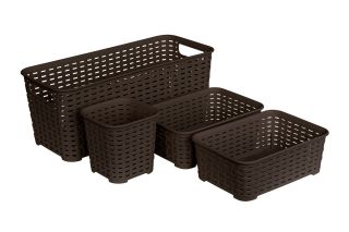 SET CANASTILLA TAVARÚA # 04 (750 Ml + 5.5 L + 1.4 L X 2) - MARRÓN