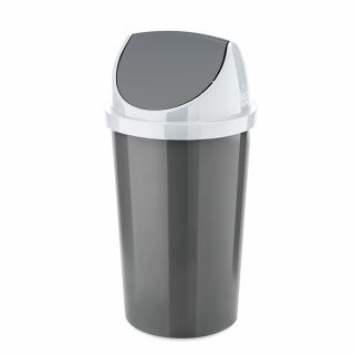 PAPELERA AURA GIGANTE 45 L C/TAPA - GRIS