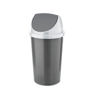 PAPELERA AURA GRANDE 26.2 L C/TAPA - GRIS