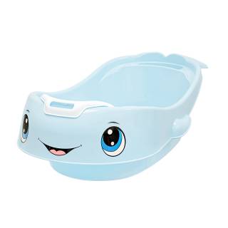 COMBO BAÑERA AQUA BABY (BAÑERA DECORADA + AUXILIAR DE BAÑO) - CELESTE