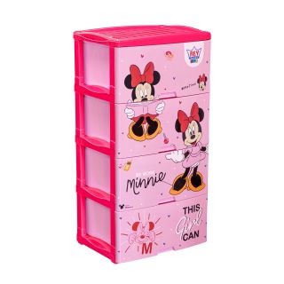 COMODA BIG BOX DECORADA 4 PISOS DISNEY MINNIE - FUCSIA