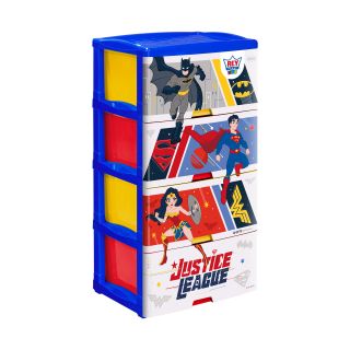 COMODA BIG BOX DECORADA 4 PISOS WB LIGA DE LA JUSTICIA