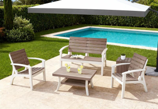 SET ROBLE # 03 (SILLON 1 CUER. X 2 + SILLON 2 CUERP. + MESA CENT ROBLE + MES AUX