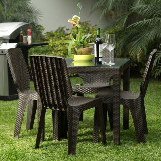 COMBO TAVARUA CUADRADO C/ VIDRIO ( MESA 75 X 75 + 4 SILLAS TAVARUA)