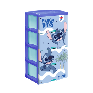 CÓMODA BIG BOX DECORADA 4 PISOS DISNEY STITCH - AZUL
