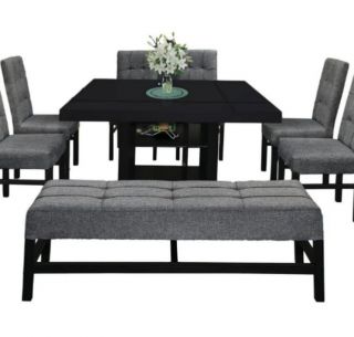 MP COMEDOR 6 SILLAS + BANQUETA LECCE